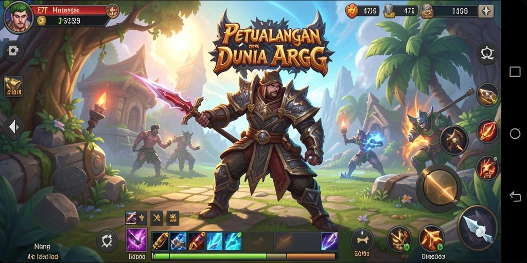 Screenshot gameplay ARPG yang menampilkan pertempuran epik.