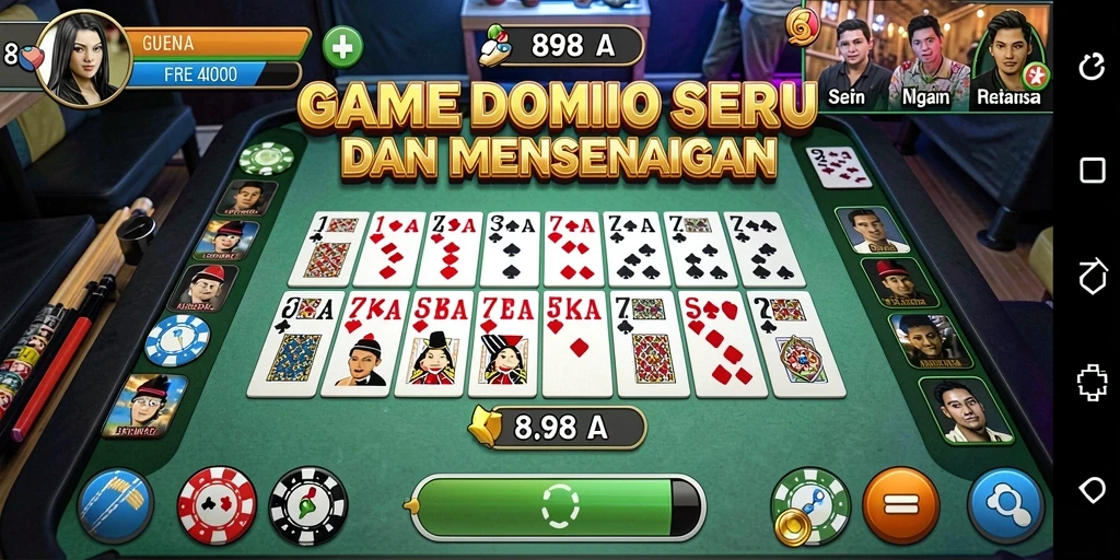 Screenshot gameplay 898A yang menunjukkan aksi seru permainan Domino.