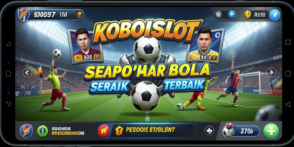 Tangkapan layar gameplay KOBOISLOT dengan tema sepak bola yang menarik.