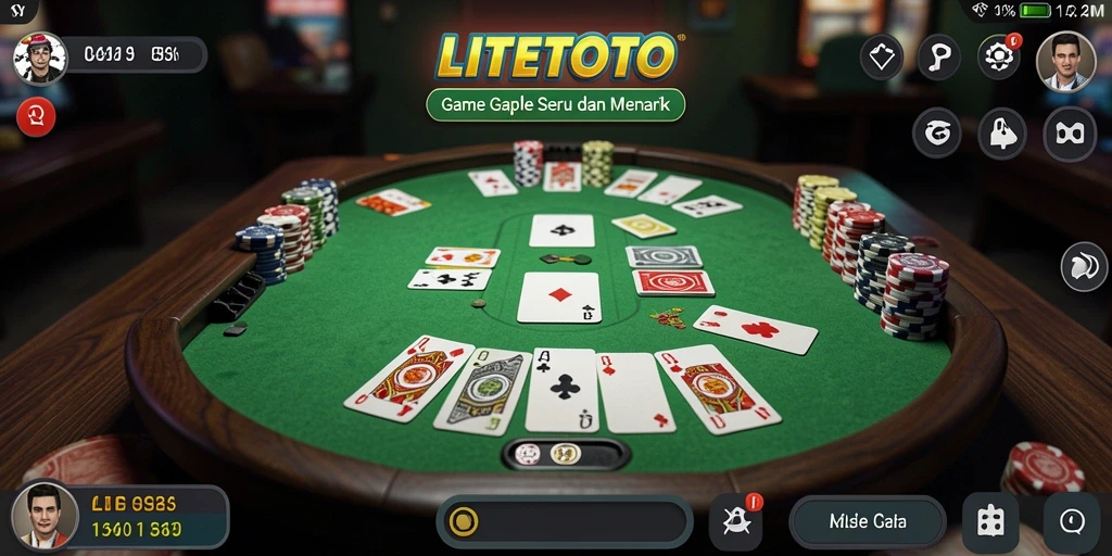 Tampilan gameplay seru dari LITETOTO saat bermain Gaple.