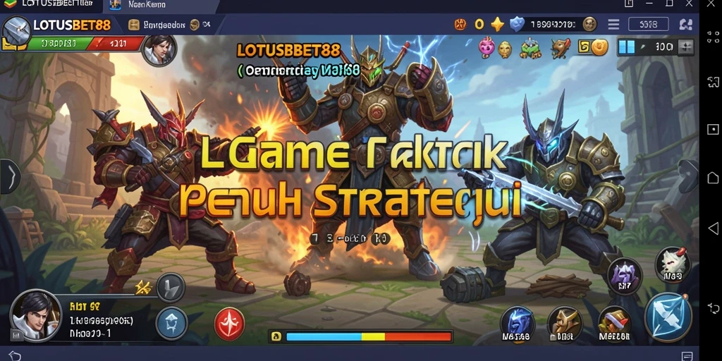 Tampilan gameplay LOTUSBET88 dengan berbagai karakter dan pertempuran strategi.
