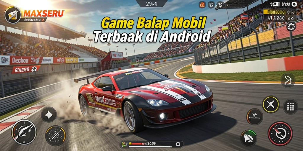 Tampilan gameplay balap mobil di MAXSERU yang intens dan menarik.