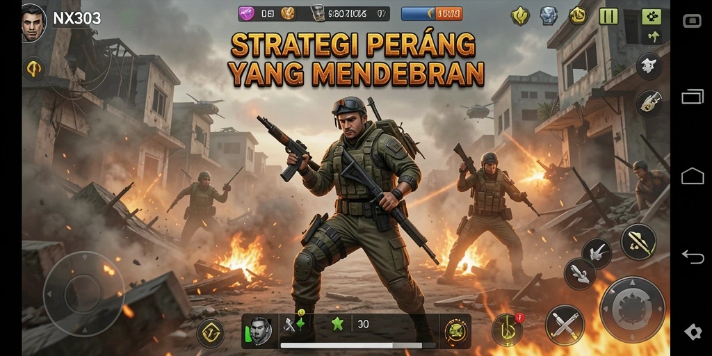 Tampilan gameplay NX303 yang menegangkan saat merencanakan serangan.