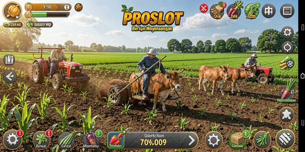 Gameplay PROSLOT yang menampilkan keseruan bertani.