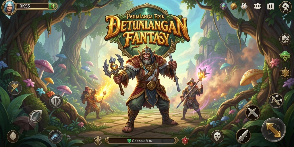 Tangkapan layar menampilkan aksi seru dalam petualangan RPG.