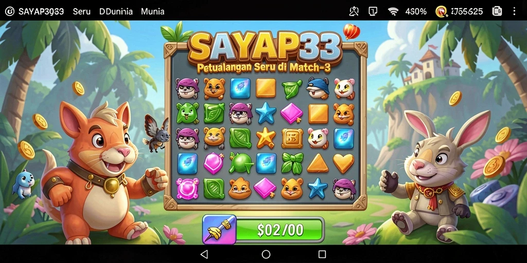 SAYAP33 menampilkan gameplay menantang dalam genre Match-3.