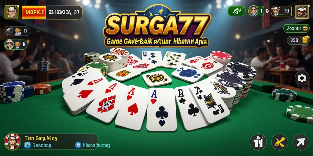 Tampilan gameplay Gaple yang seru dan interaktif di SURGA77.