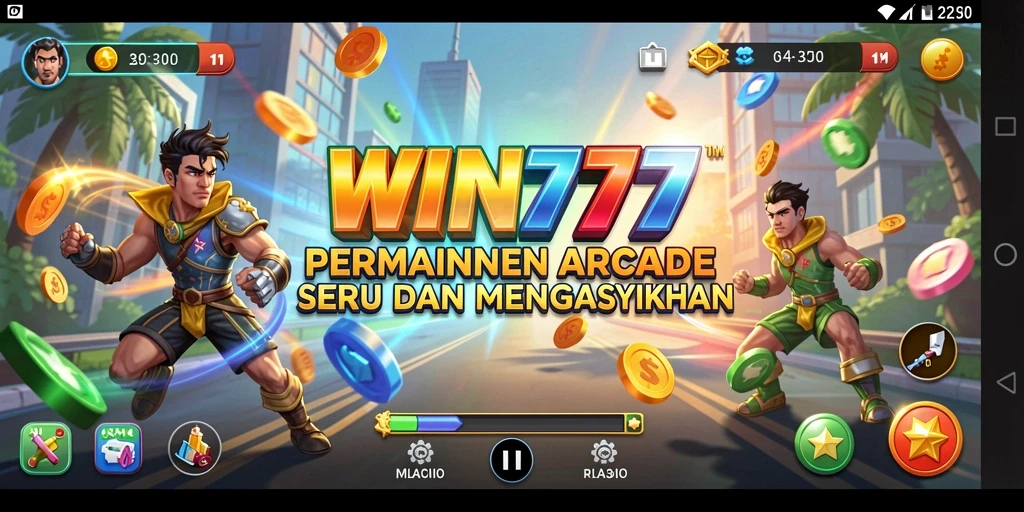 Tampilan gameplay seru dari WIN777 dengan tantangan arcade yang menarik.